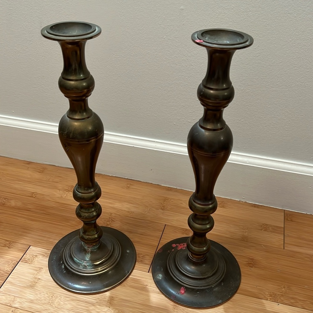 Pair of baldwin brass candle holders